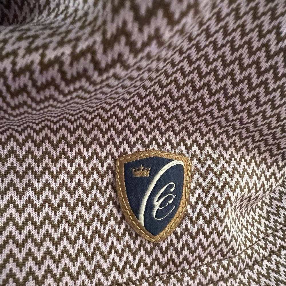 Cleveland Classics Men's Large Purple Polo With Grey Wavy Line Pattern Golf - Picture 6 of 6